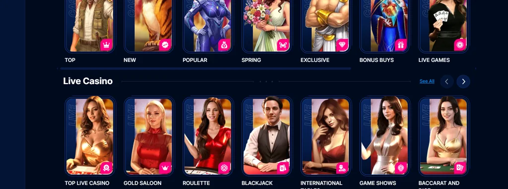 Join live casino games