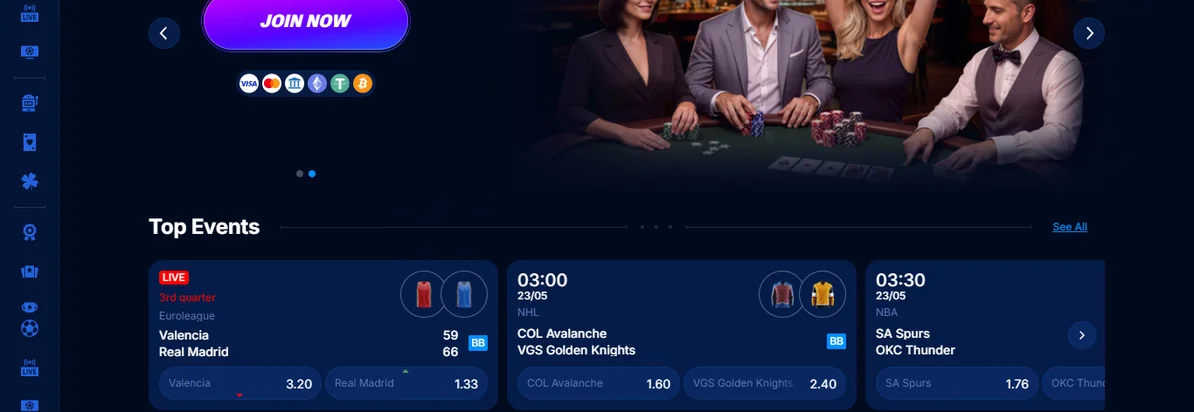 Browse Boomerang Bet sports events